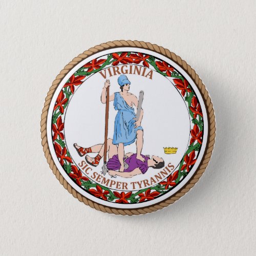 State of Virginia Flag Seal Button