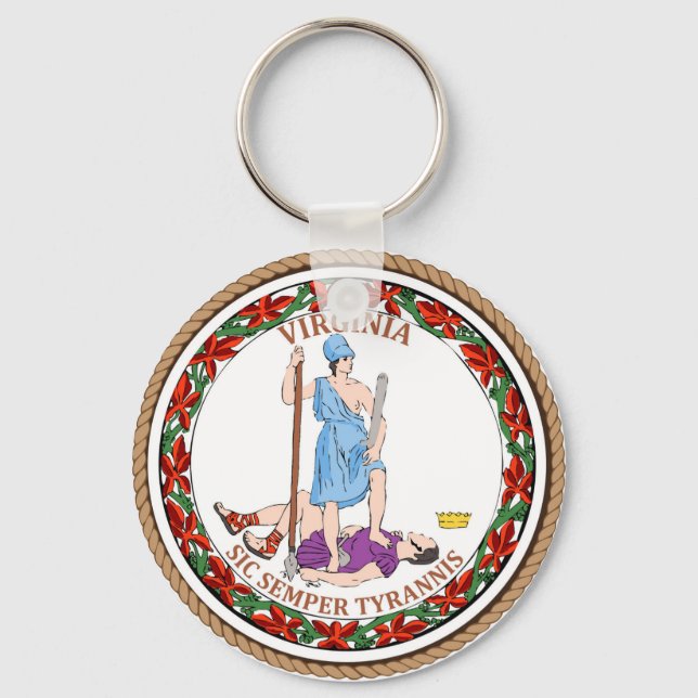 State of Virginia Flag Seal Keychain (Front)