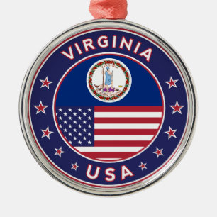 State of Virginia Metal Ornament