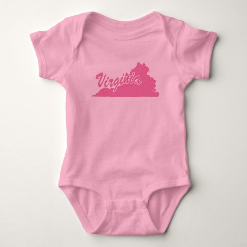 State Of Virginia Shape Baby Bodysuit