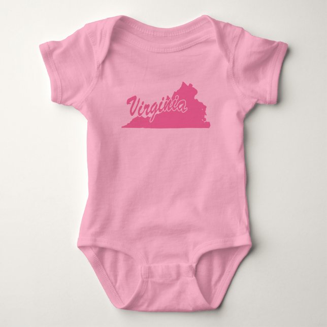 State Of Virginia Shape Baby Bodysuit (Front)