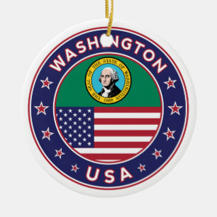State of Washington Ceramic Ornament