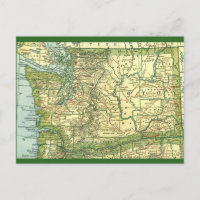 State of Washington Map Postcard