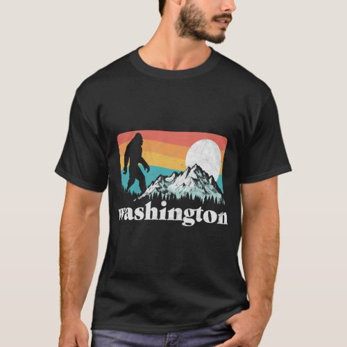 State of Washington Pacific Northwest Bigfoot Moun T_Shirt