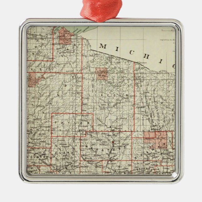 State of Wisconsin Metal Ornament (Front)