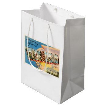 State Of Wisconsin Wi Old Vintage Travel Souvenir Medium Gift Bag by AmericanTravelogue at Zazzle