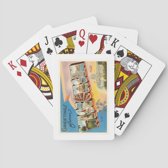 State of Wisconsin WI Old Vintage Travel Souvenir Poker Cards (Back)