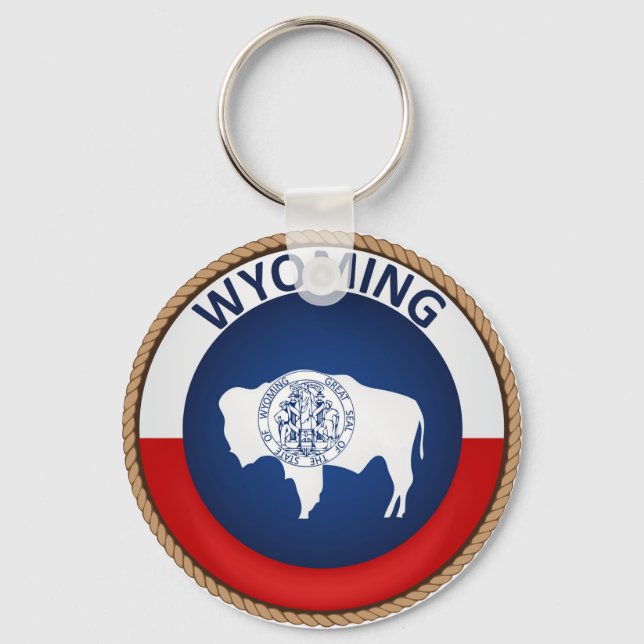State of Wyoming Flag Seal Keychain (Front)