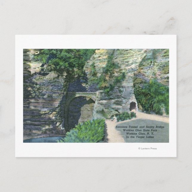 State Park Entrance Tunnel and Sentry Bridge Postcard (Front)