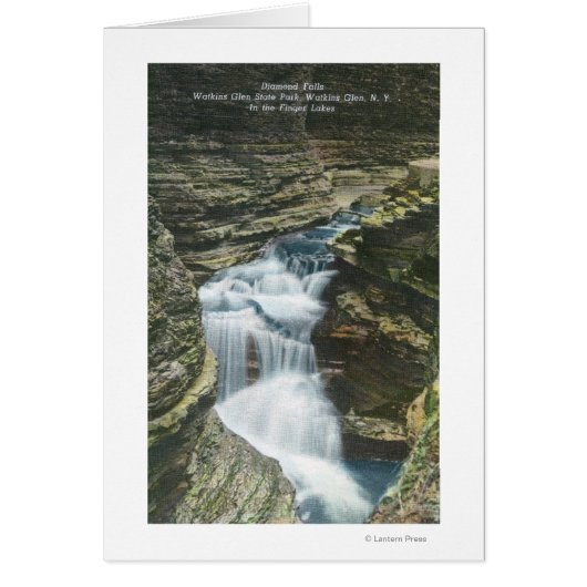 State Park View of Diamond Falls Cards (Front)