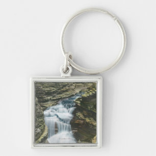 State Park View of Diamond Falls Keychain