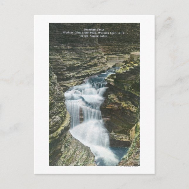 State Park View of Diamond Falls Postcard (Front)