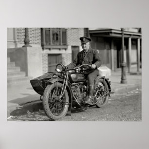 STATE POLICE MOTORCYCLE COP c. 1923 Poster