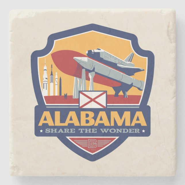State Pride | Alabama Stone Coaster (Front)