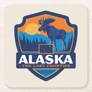 State Pride   Alaska Square Paper Coaster