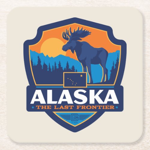 State Pride  Alaska Square Paper Coaster