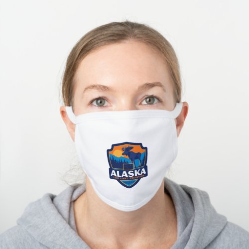 State Pride  Alaska White Cotton Face Mask