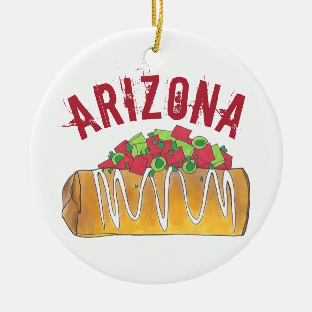 State Pride Arizona AZ Tex Mex Chimichanga Ceramic Ornament (Front)