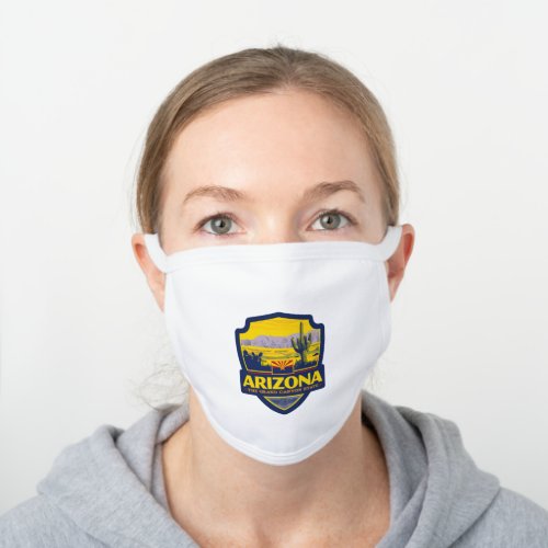 State Pride  Arizona White Cotton Face Mask