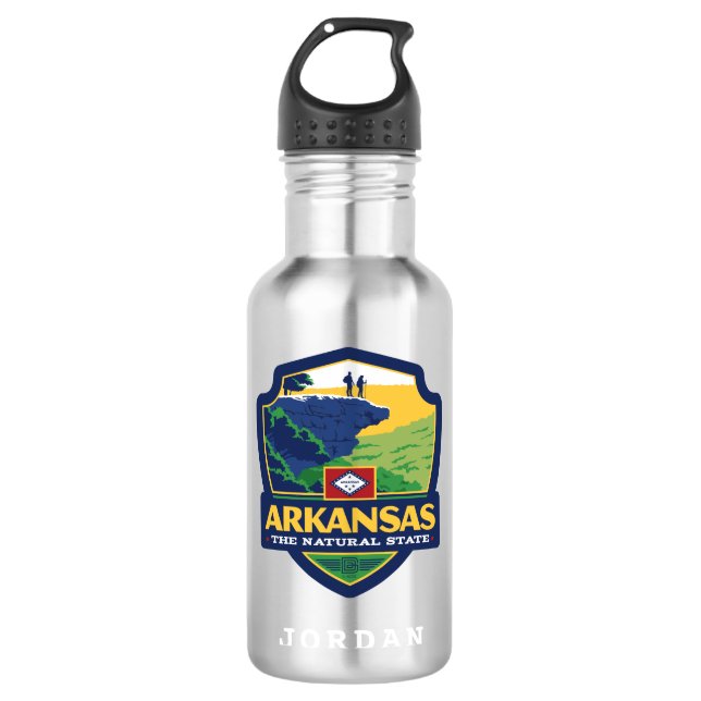 State Pride | Arkansas Stainless Steel Water Bottle (Front)