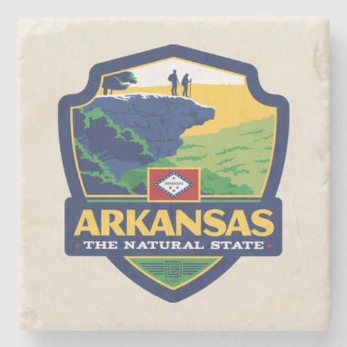 State Pride  Arkansas Stone Coaster