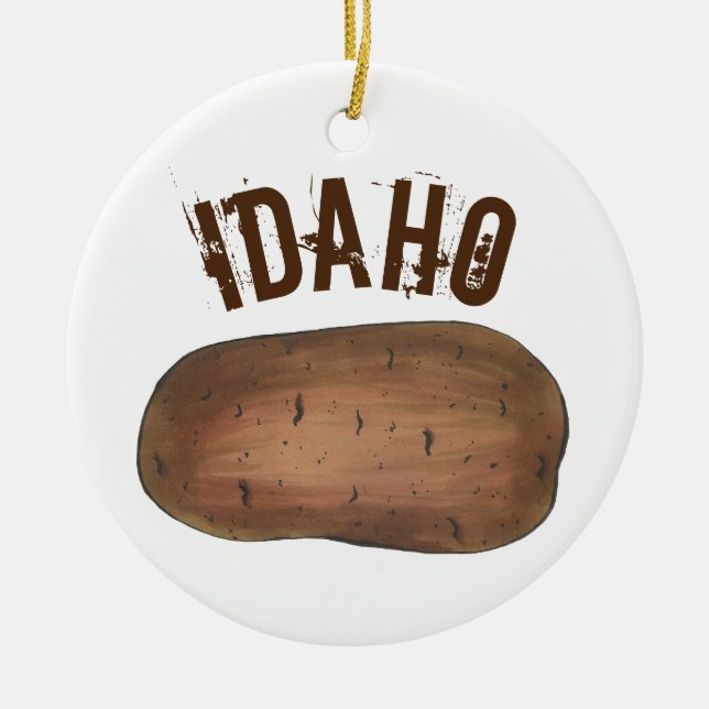 State Pride Boise IDAHO Russet Potato Ceramic Ornament (Front)