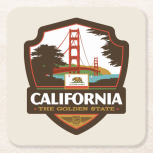 State Pride California Square Paper Coaster