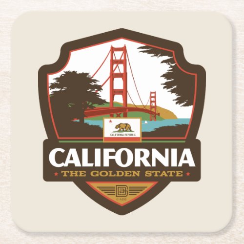 State Pride  California Square Paper Coaster