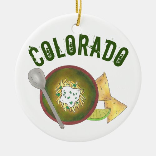 State Pride Colorado Green Chile Verde Bowl Ceramic Ornament