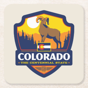 State Pride   Colorado Square Paper Coaster