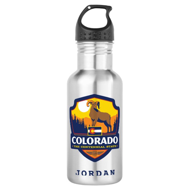 State Pride | Colorado Stainless Steel Water Bottle (Front)