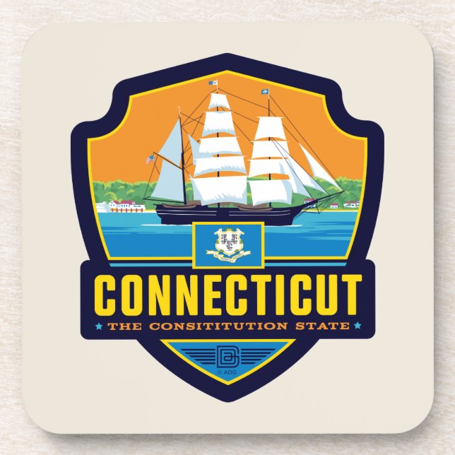 State Pride | Connecticut Beverage Coaster (Front)