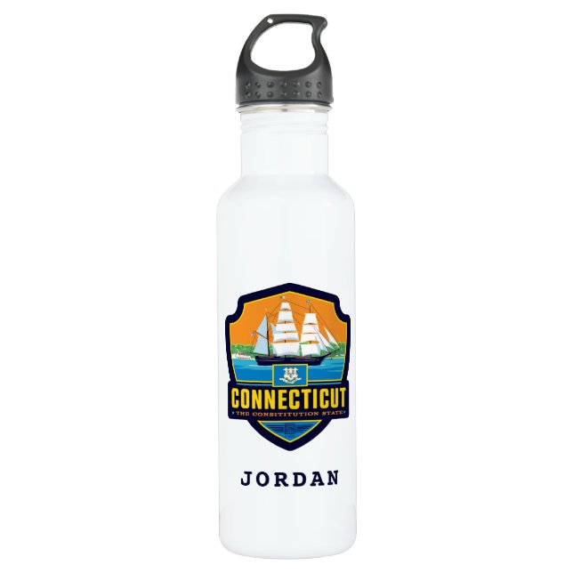 State Pride | Connecticut Stainless Steel Water Bottle (Front)