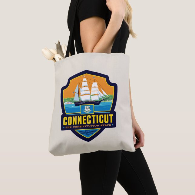 State Pride | Connecticut Tote Bag (Close Up)