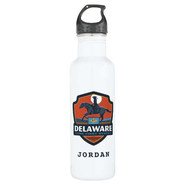 State Pride | Delaware Stainless Steel Water Bottle (Front)