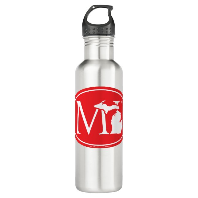 State Pride Euro: MI Michigan Water Bottle (Front)