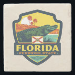 State Pride | Florida Stone Coaster<br><div class="desc">Anderson Design Group is an award-winning illustration and design firm in Nashville,  Tennessee. Founder Joel Anderson directs a team of talented artists to create original poster art that looks like classic vintage advertising prints from the 1920s to the 1960s.</div>