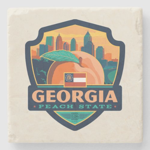 State Pride  Georgia Stone Coaster