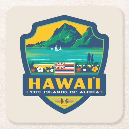 State Pride  Hawaii Square Paper Coaster