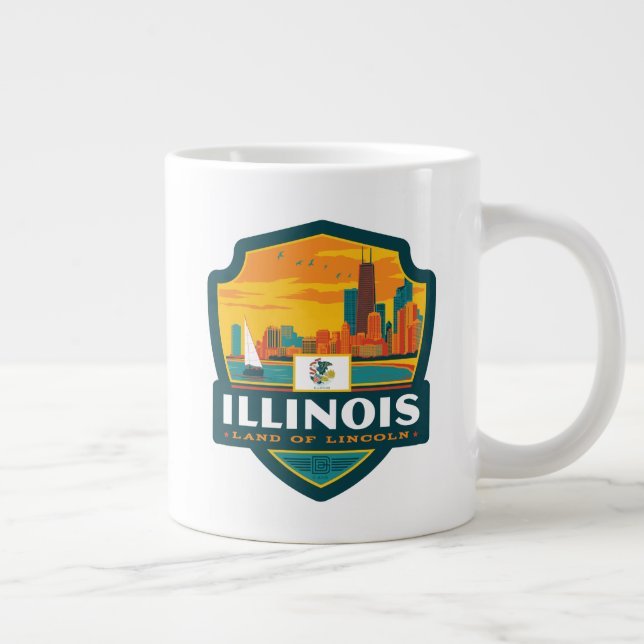 State Pride | Illinois Giant Coffee Mug (Right)