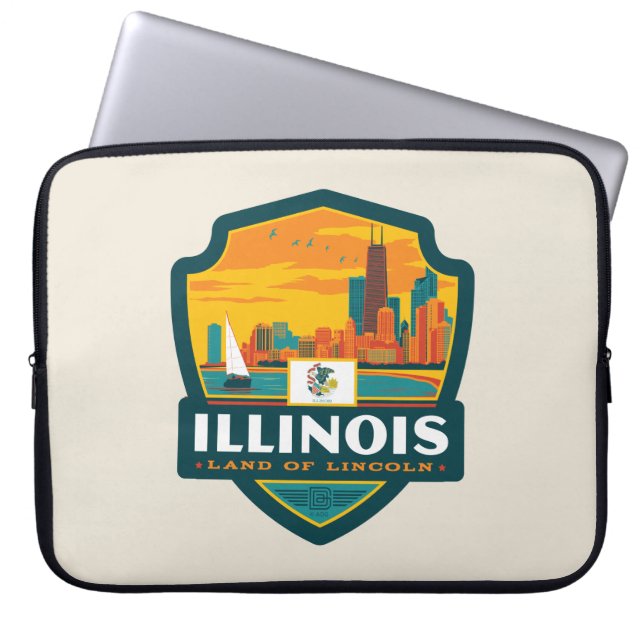 State Pride | Illinois Laptop Sleeve (Front)