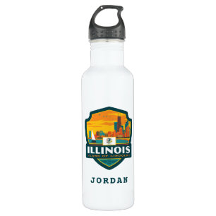 State Pride Illinois Stainless Steel Water Bottle