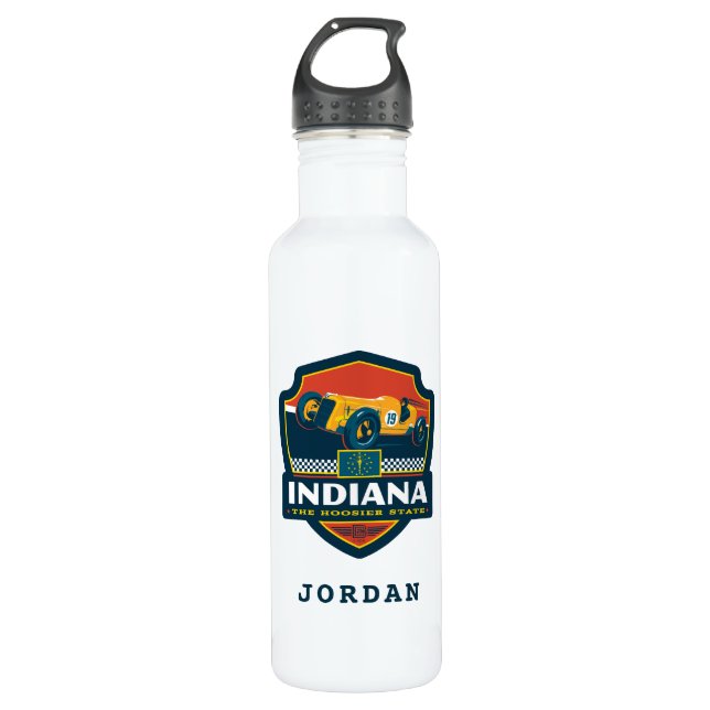 State Pride | Indiana Stainless Steel Water Bottle (Front)