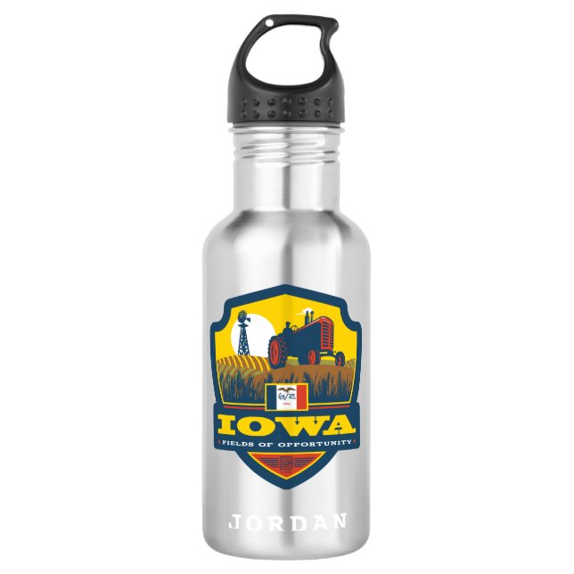 State Pride | Iowa Stainless Steel Water Bottle (Front)