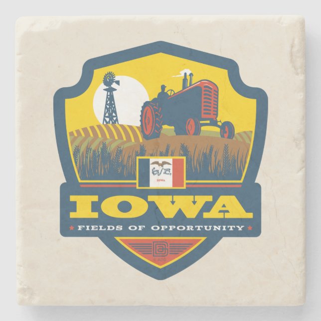 State Pride | Iowa Stone Coaster (Front)