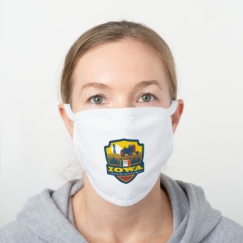 State Pride | Iowa White Cotton Face Mask by AndersonDesignGroup at Zazzle