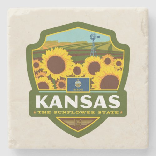 State Pride  Kansas Stone Coaster