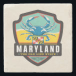 State Pride | Maryland Stone Coaster<br><div class="desc">Anderson Design Group is an award-winning illustration and design firm in Nashville,  Tennessee. Founder Joel Anderson directs a team of talented artists to create original poster art that looks like classic vintage advertising prints from the 1920s to the 1960s.</div>