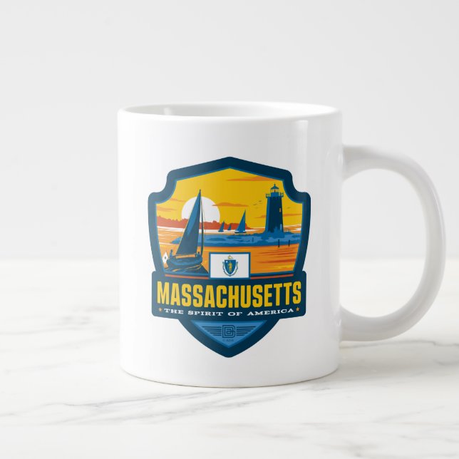 State Pride | Massachusetts Giant Coffee Mug (Right)
