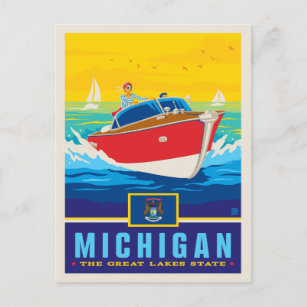 State Pride   Michigan Postcard